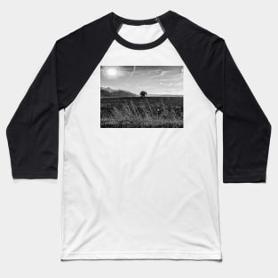 Lonely Barn  - Black And White Baseball T-Shirt